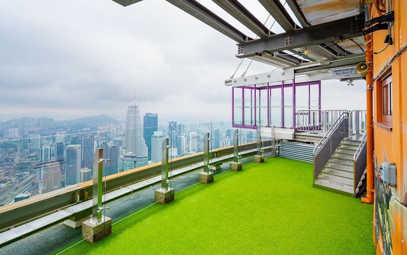 Kuala Lumpur Tower Sky Terrace with city skyline view.