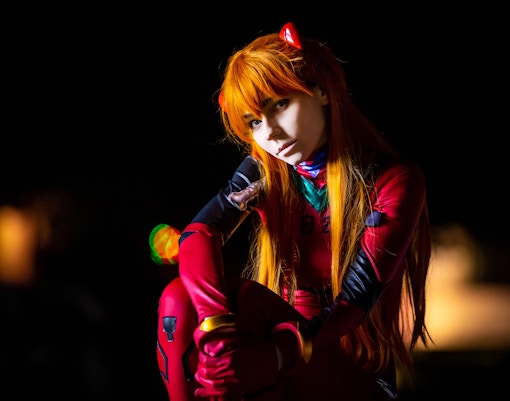 Attendees in cosplay at New York Comic Con in front of Javits Center, New York City.