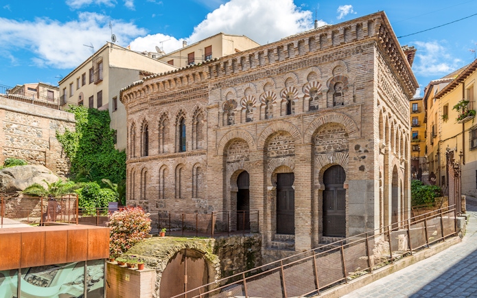 Mosque Cristo de la Luz in Toledo's old town, showcasing Moorish architecture.