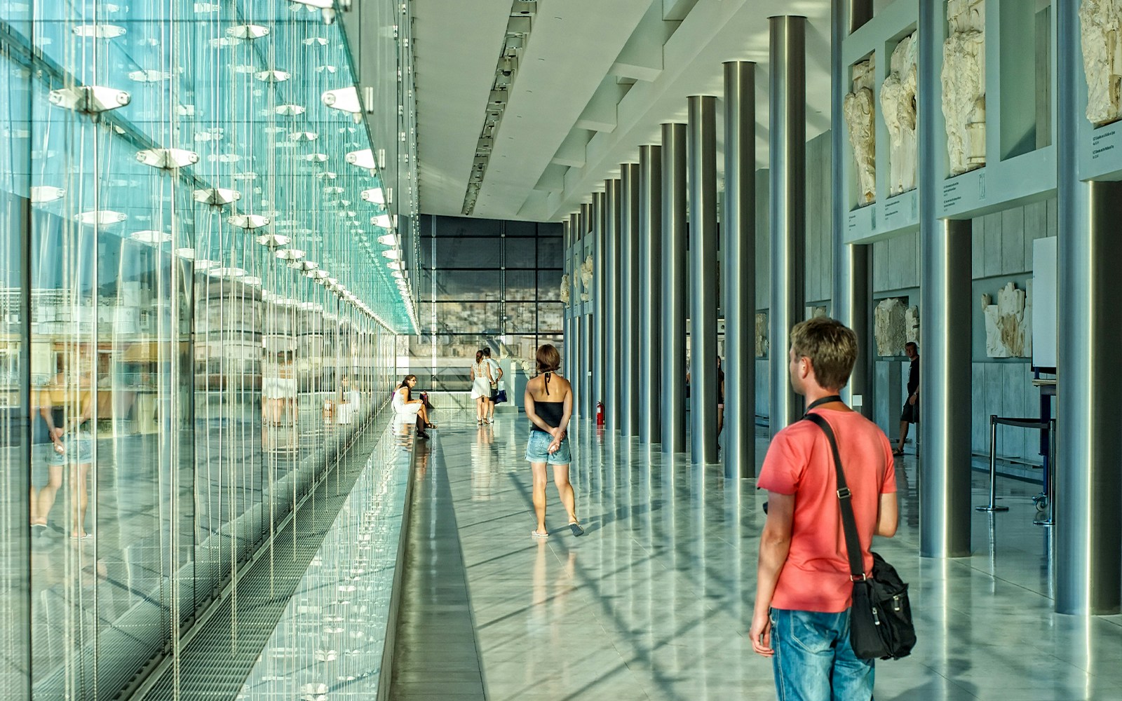 Tourists at the Acropolis Museum