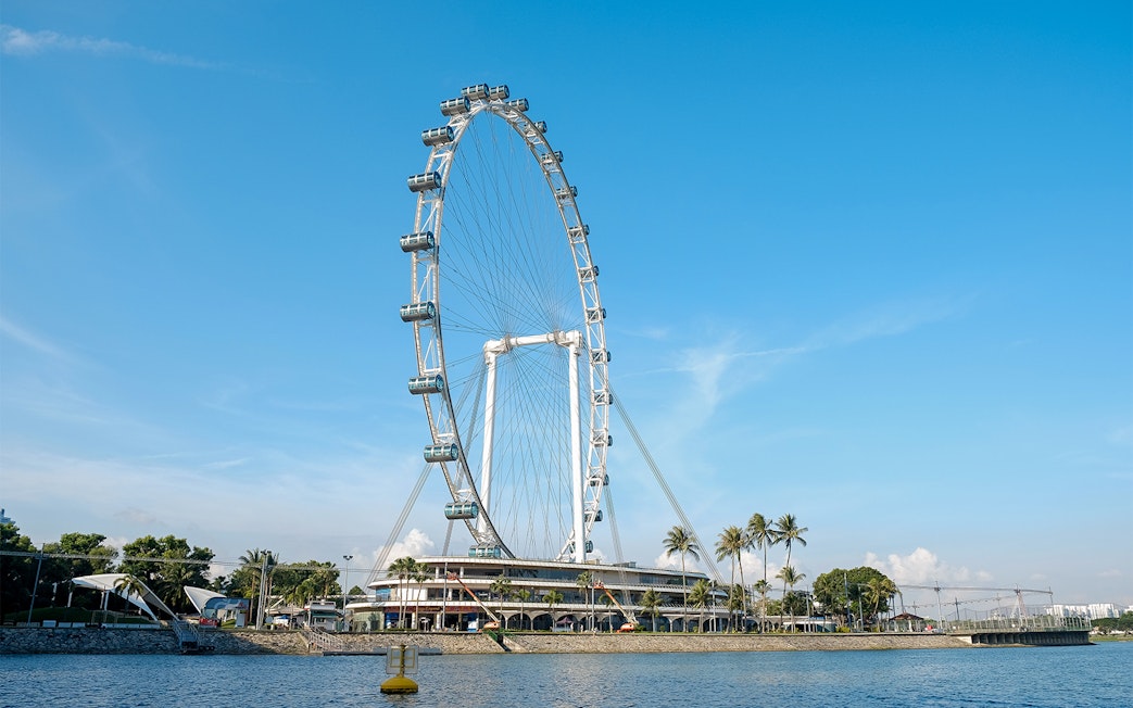Singapore Flyer against blue sky during The Original DUCKtours Singapore.