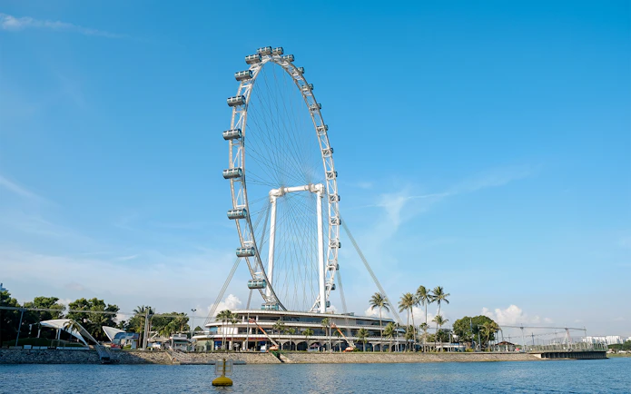 Singapore Flyer against blue sky during The Original DUCKtours Singapore.