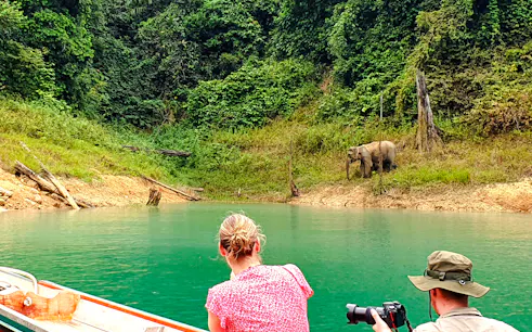 da phuket: tour in giornata al lago cheow lan con barca a coda lunga, grotta del diamante e kayak-1