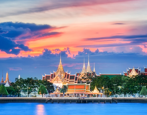 The Grand palace at sunset, Bangkok, Thailand