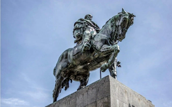 Equestrian statue in Madrid, part of the "Where's My Body" self-guided city exploration game.