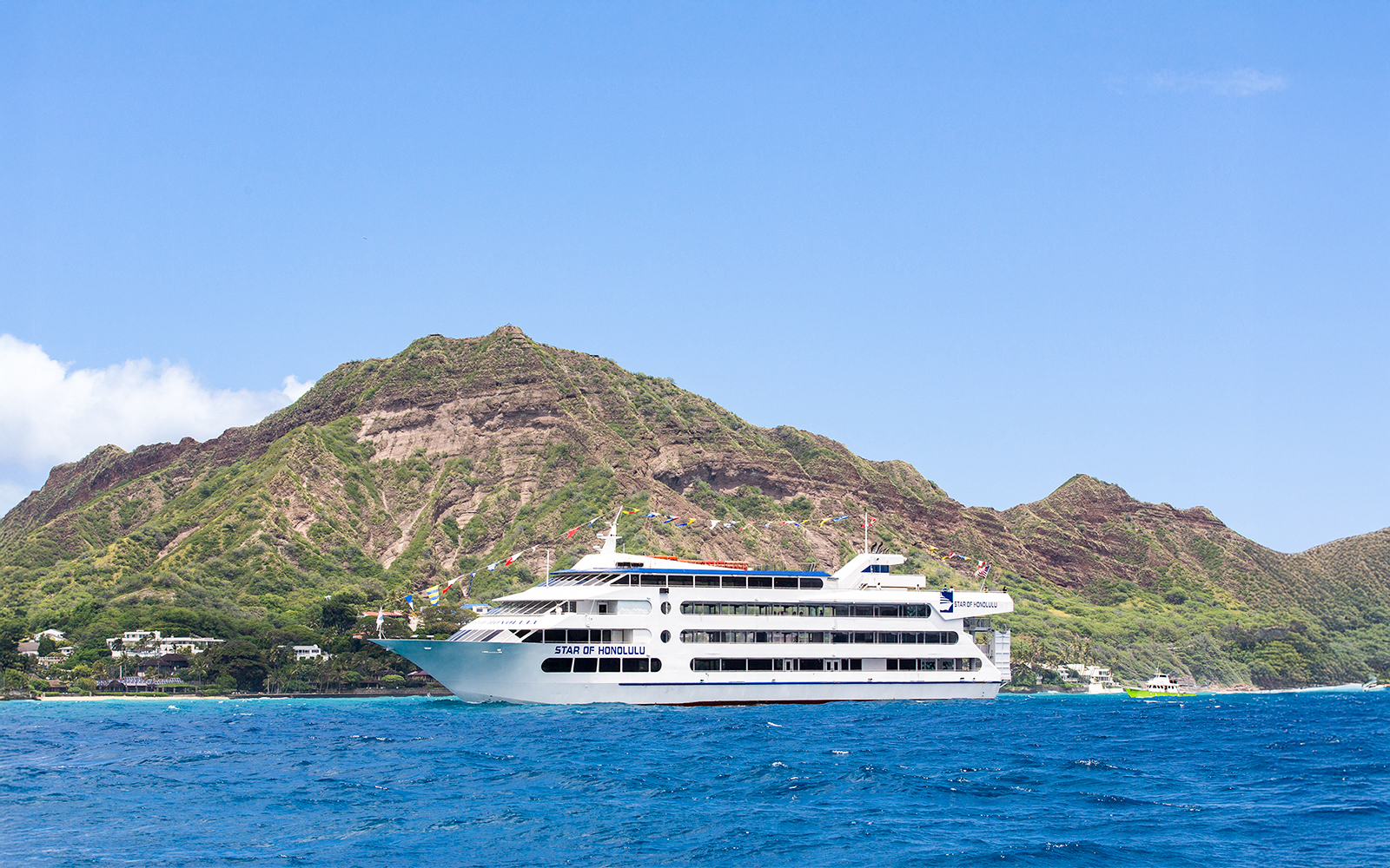 Star of Honolulu cruise ship sailing near Diamond Head, Oahu.