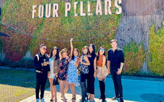 Group enjoying Yarra Valley Winery Tour at Four Pillars Distillery.