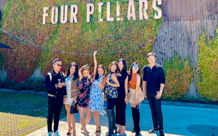 Group enjoying Yarra Valley Winery Tour at Four Pillars Distillery.