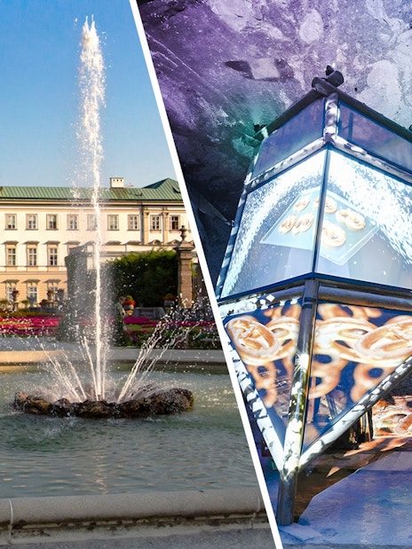 Berchtesgaden Salt Mine interior with illuminated display, Bavaria.