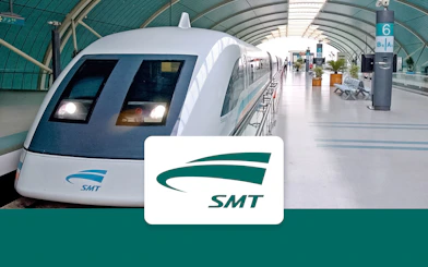 Shanghai Maglev Train at a modern station platform.