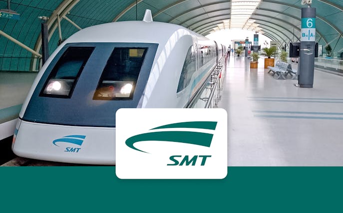 Shanghai Maglev Train at a modern station platform.