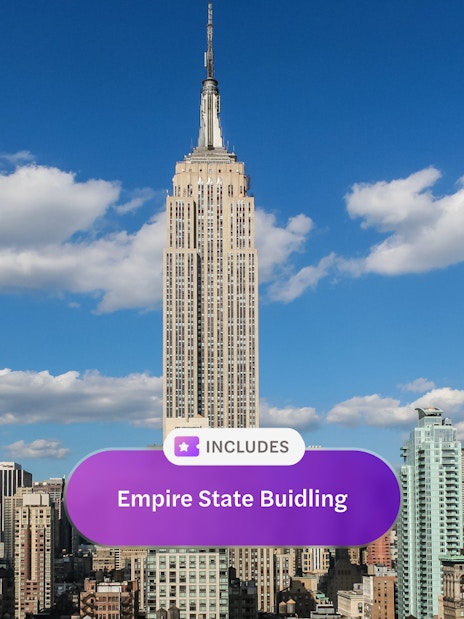 Empire State Building against blue sky, New York GoCity PASS.