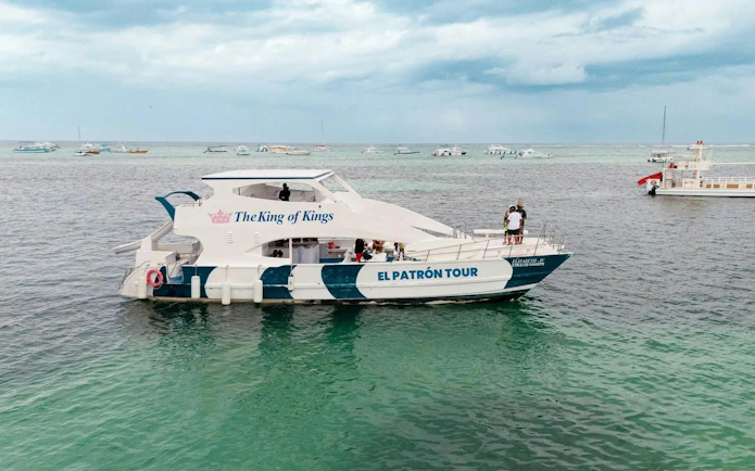 Boat party tour in Punta Cana with snorkeling in the Caribbean Sea.