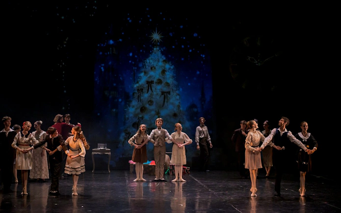 Ballet dancers performing The Nutcracker at Hybernia Theater, Prague.