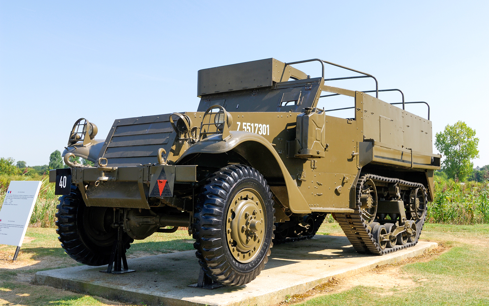 Overlord Museum tanks and military vehicles exhibit, Paris to Normandy tour.