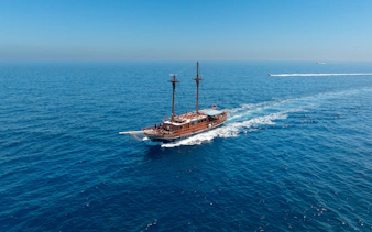 Sailing ship on the Mediterranean Sea during Fernandes Gozo & Comino all-inclusive cruise.
