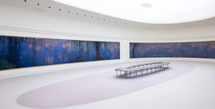 Claude Monet’s Water Lilies room at Orangerie Museum in Paris