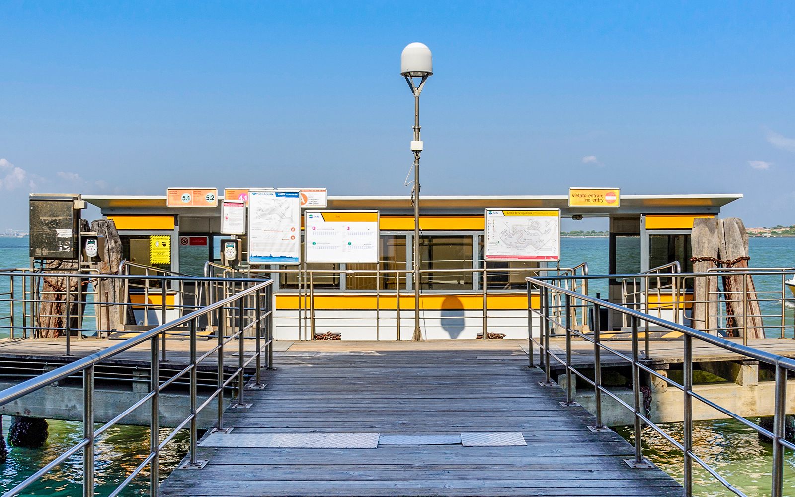Vaporetto dock entry in Venice, Italy