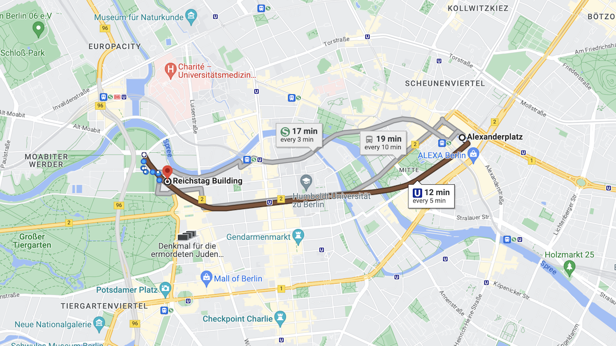 Anfahrt zum Reichstag mit der U-Bahn