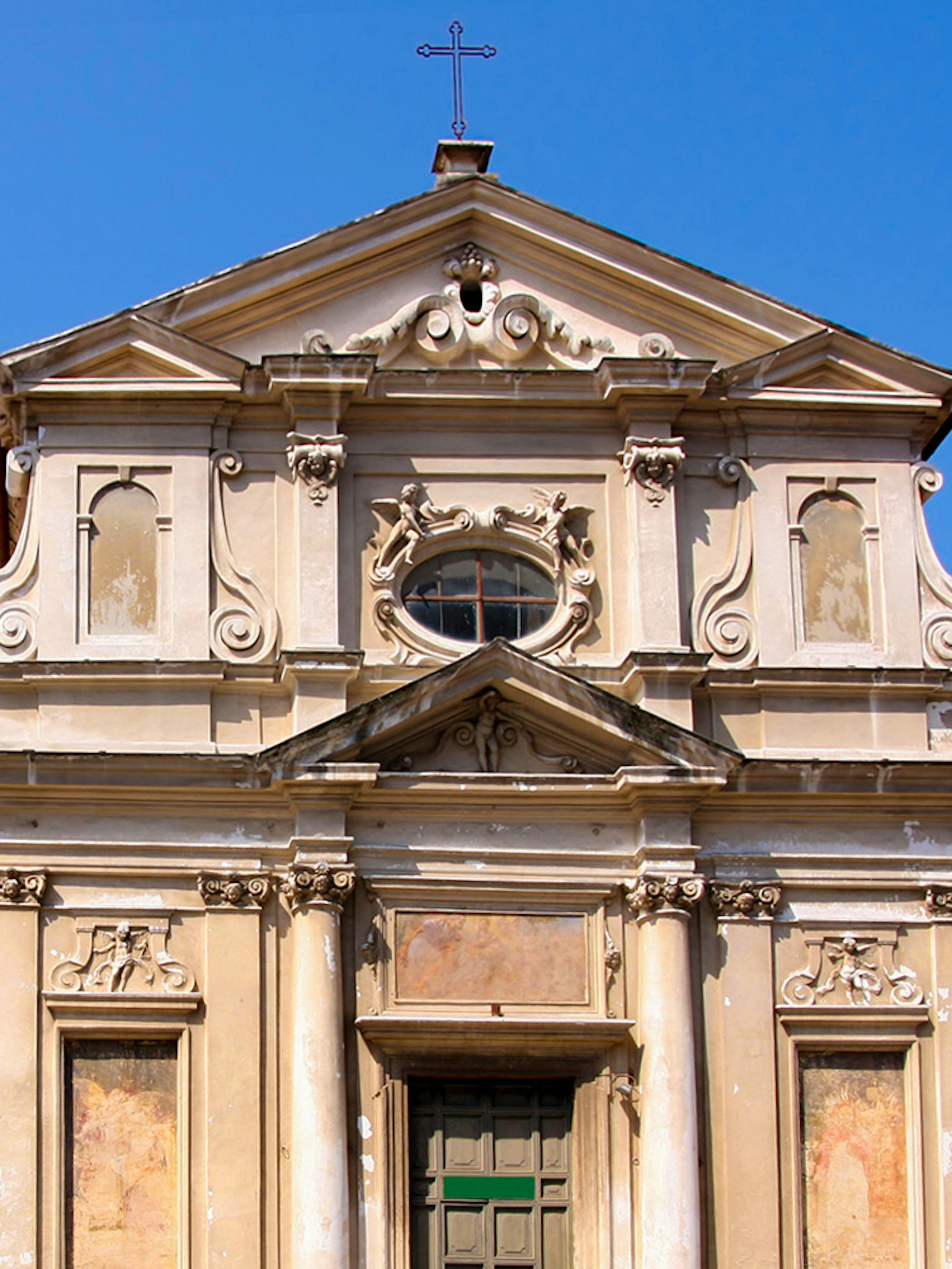 Mamertine Prison entrance in Rome with historical architecture details.