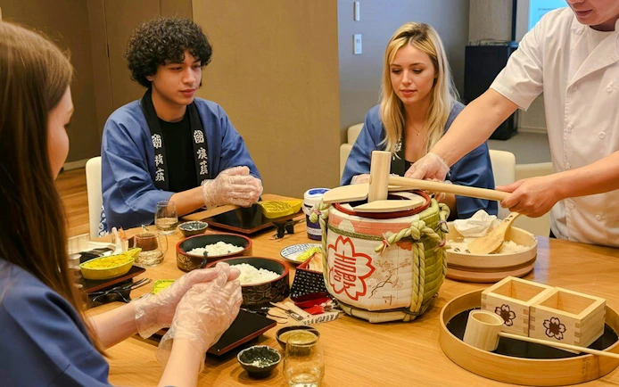 Asakusa Tokyo Sushi Making Class : Sake Ceremony & Whisk Matcha