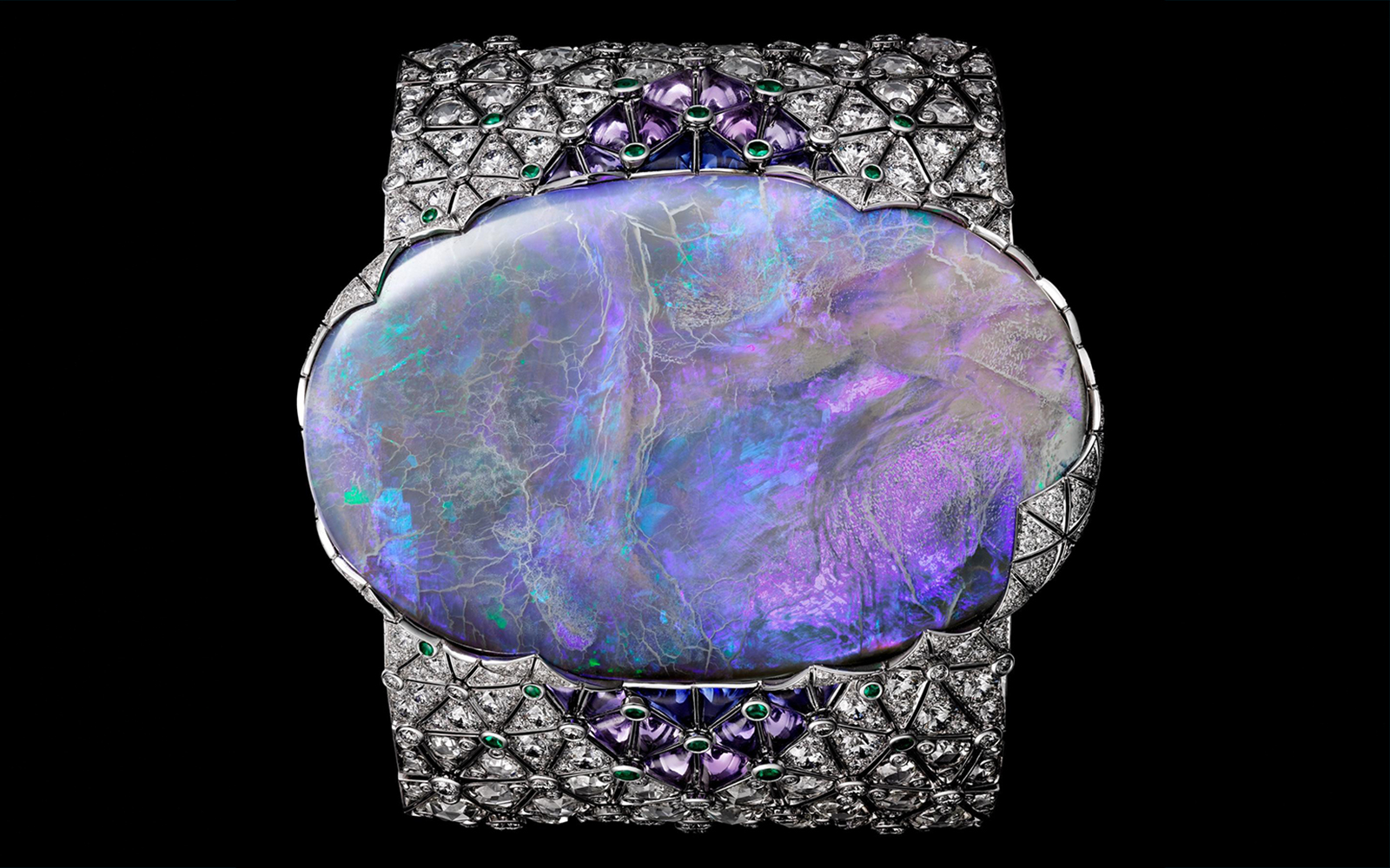 Cartier opal and diamond bracelet featured in Melbourne Winter Masterpieces at National Gallery of Victoria.