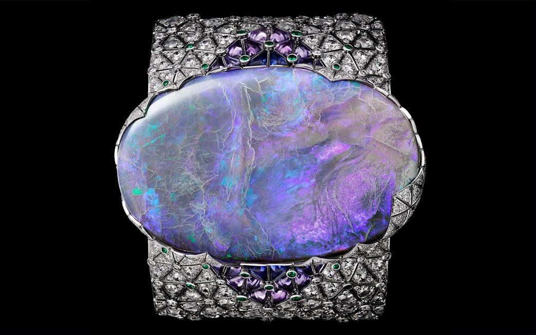 Cartier opal and diamond bracelet featured in Melbourne Winter Masterpieces at National Gallery of Victoria.