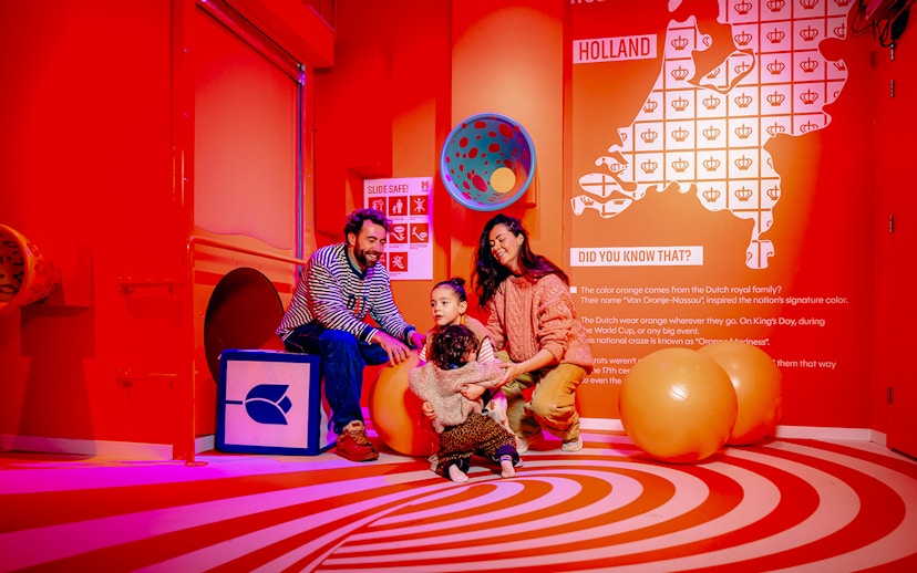 Guests enjoying interactive exhibit on Highlights of Holland tour.