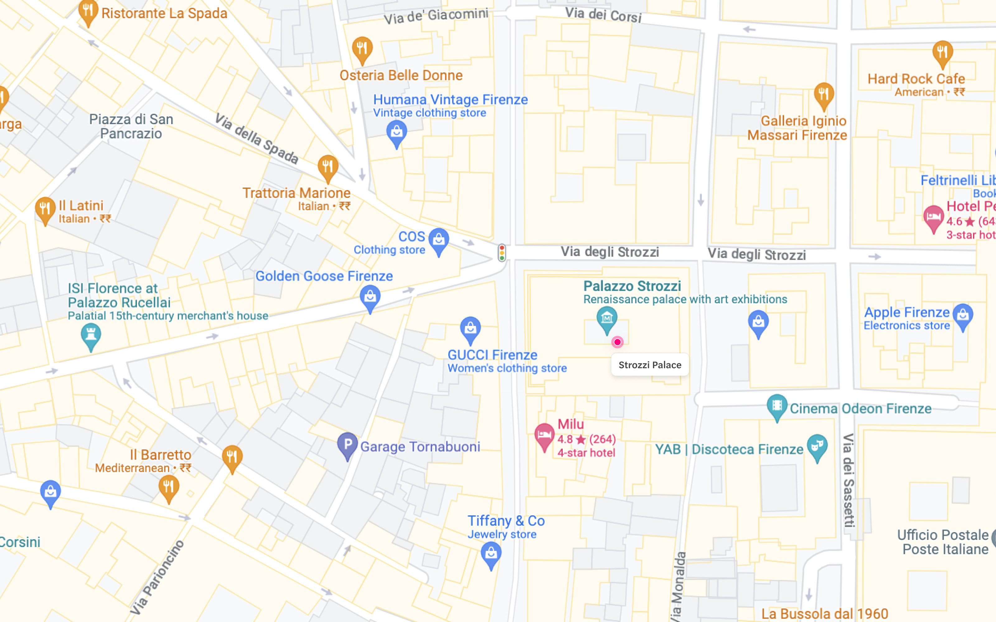 Strozzi Palace Location