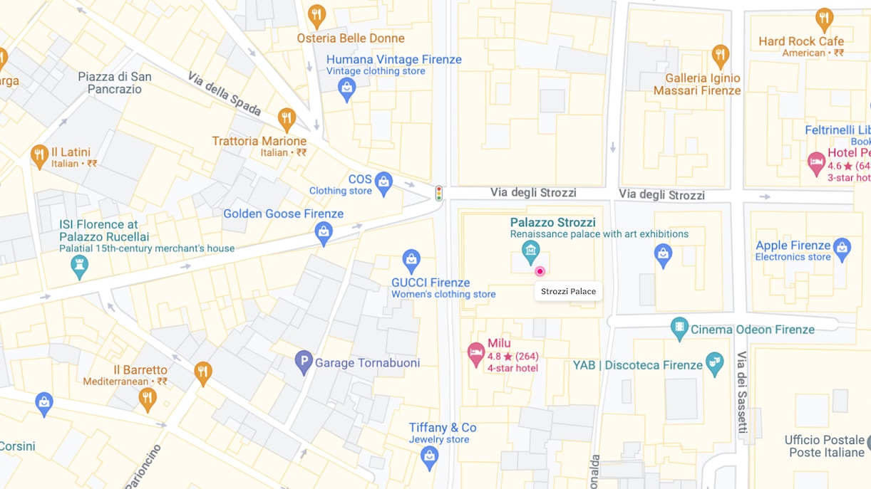 Strozzi Palace Location