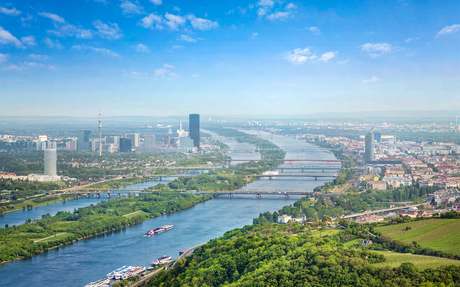 Aerial view of Danube River