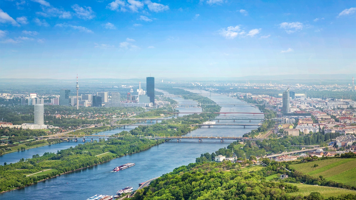 Aerial view of Danube River