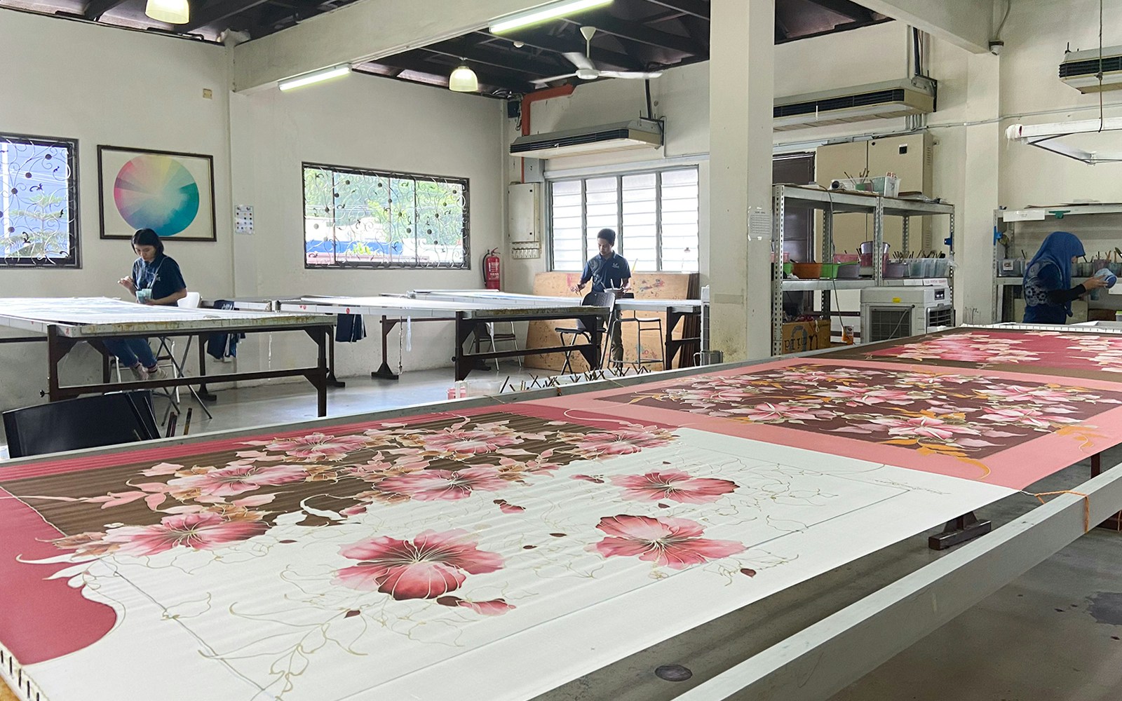 Batik painting demonstration at the Royal Selangor Pewter factory