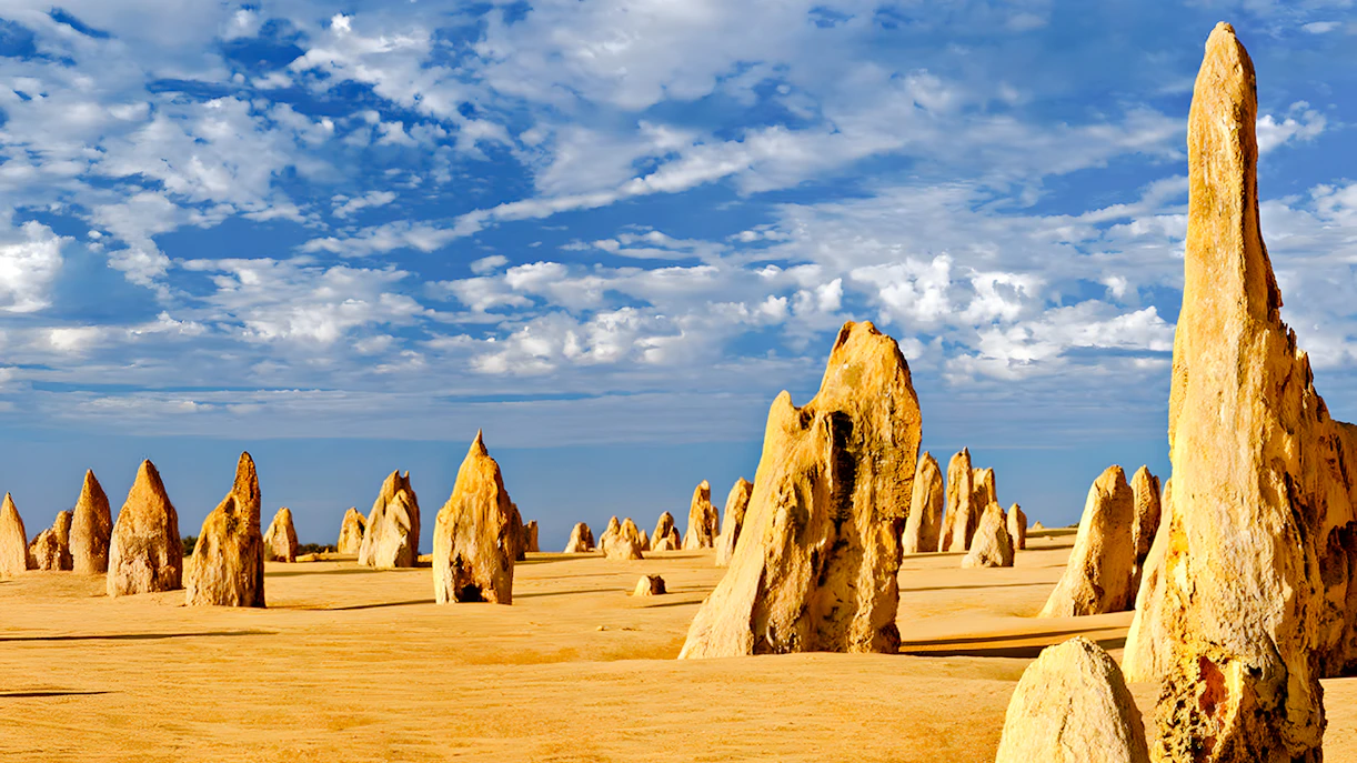 Limestone formations in the Pinnacles Desert, Nambung National Park, Western Australia.