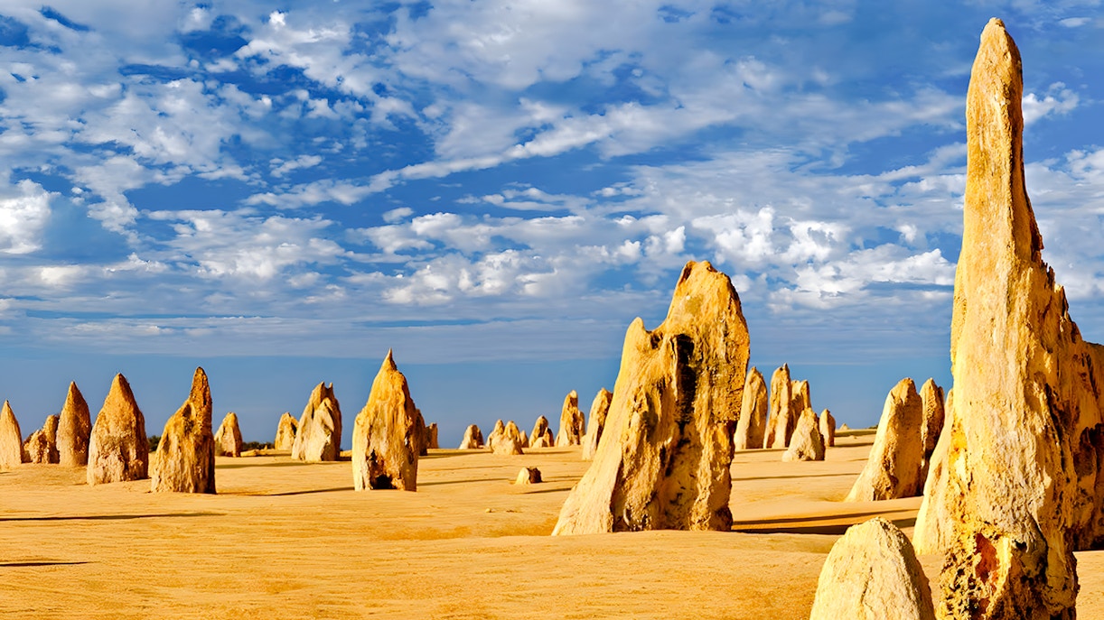Limestone formations in the Pinnacles Desert, Nambung National Park, Western Australia.