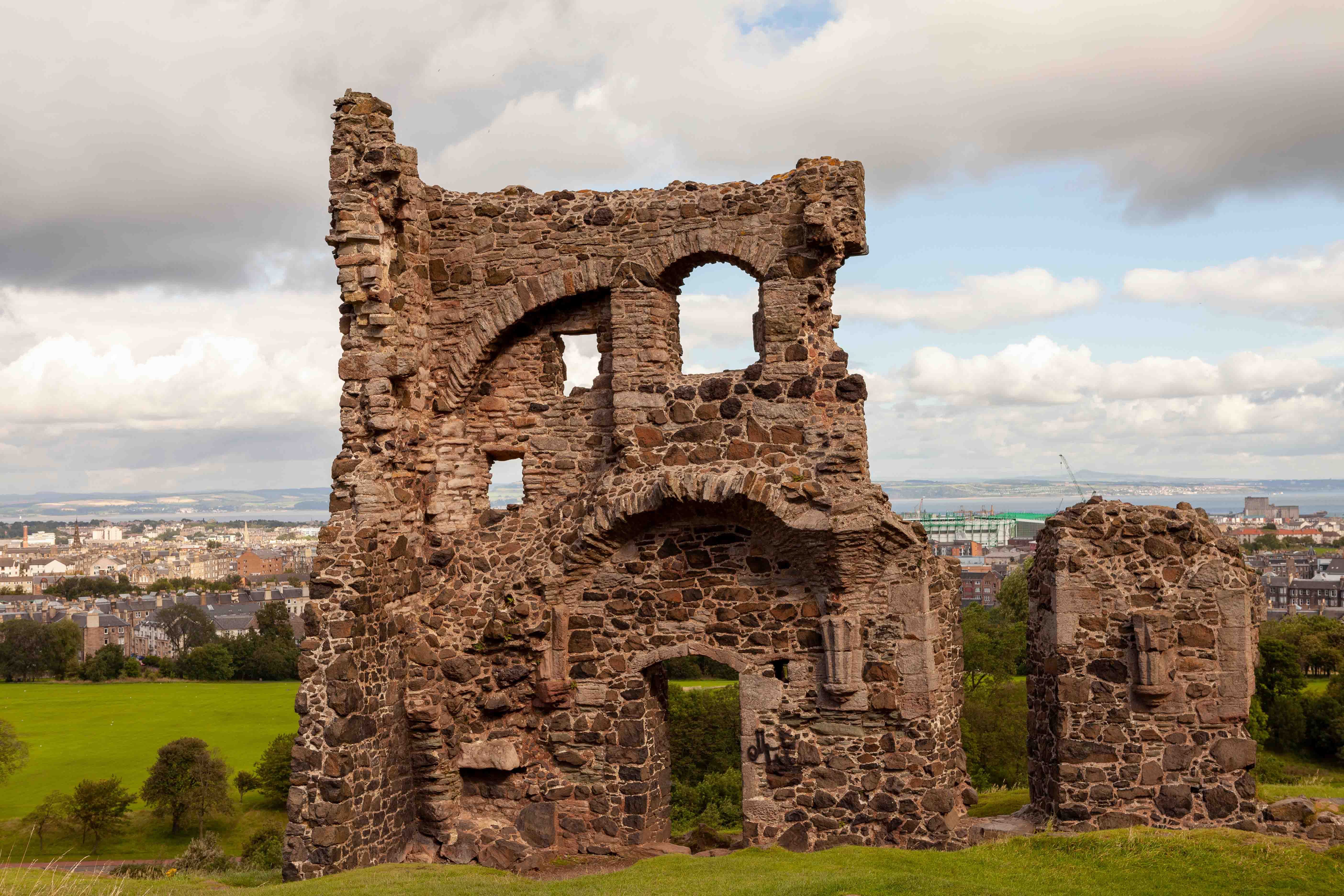 Holyrood Park with view of Arthur's Seat in Edinburgh, Scotland.