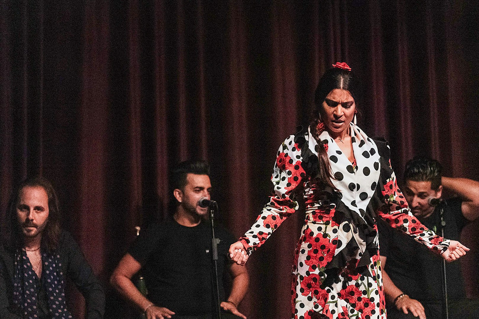 Flamenco dancers performing at Palau Dalmases, Barcelona.