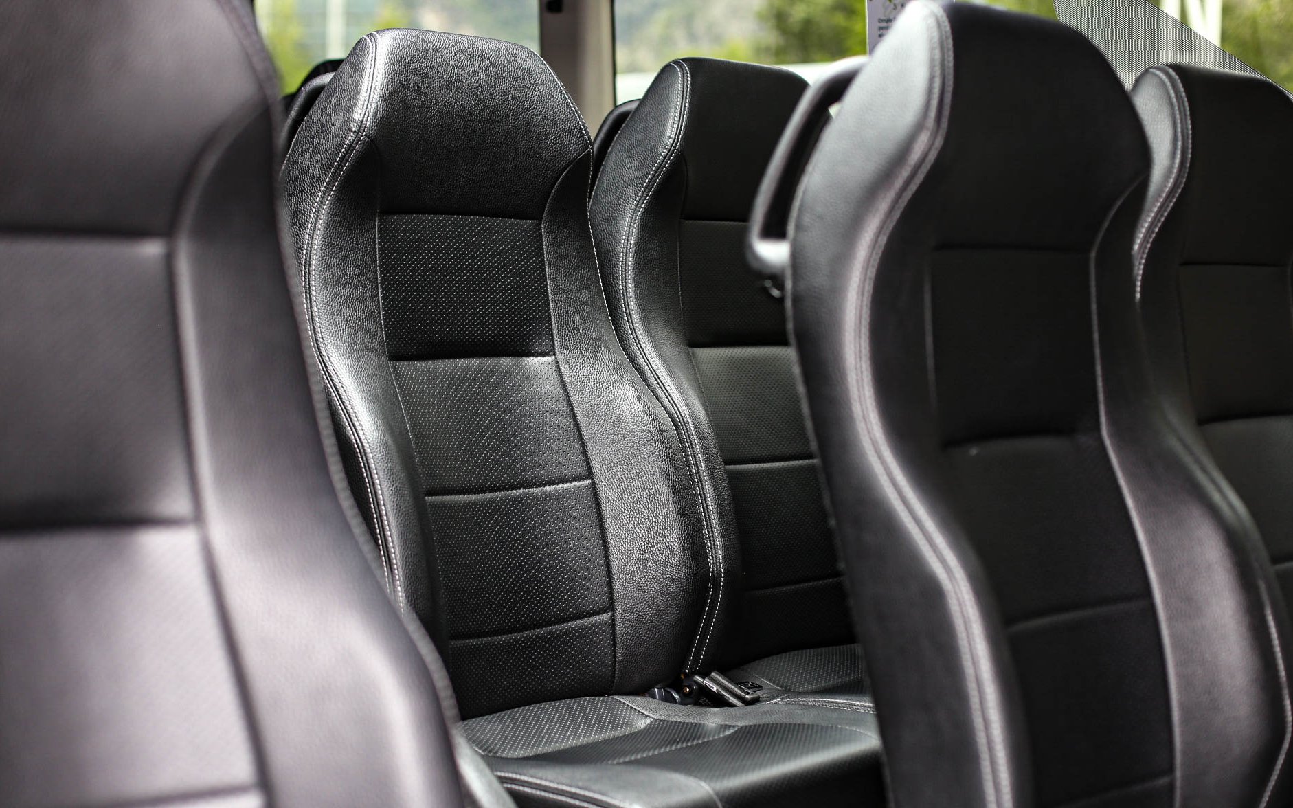 Bus seats interior for Andorra la Vella route.
