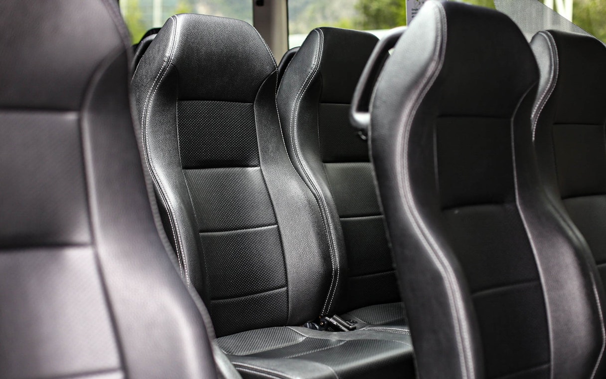 Bus seats interior for Andorra la Vella route.