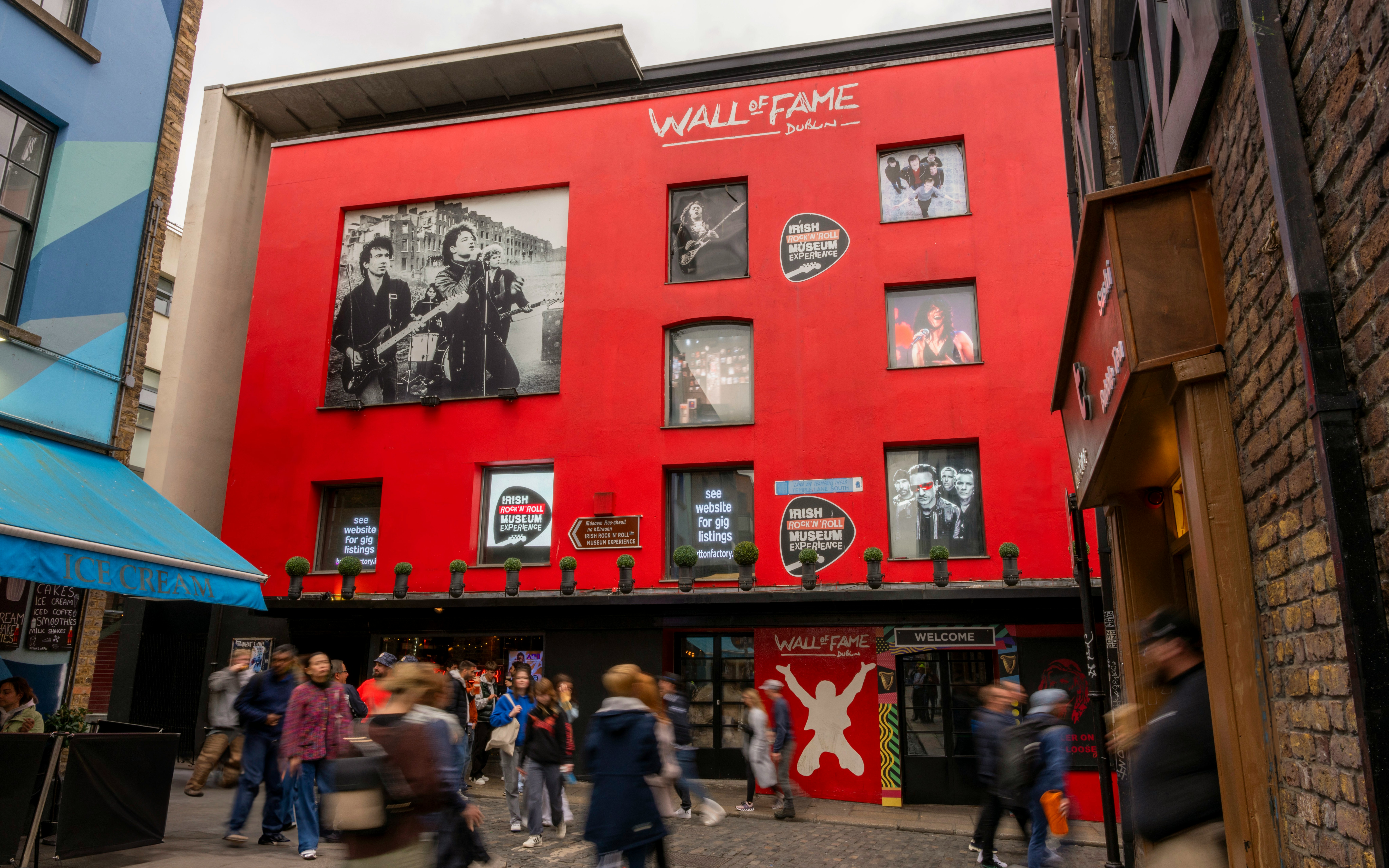 Entrance area with a short film showcasing Irish rock history