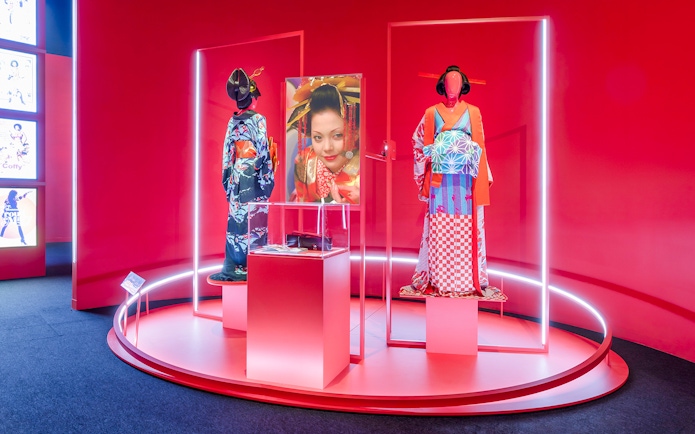 Costume displays at the Goddess exhibition, ArtScience Museum, Singapore.