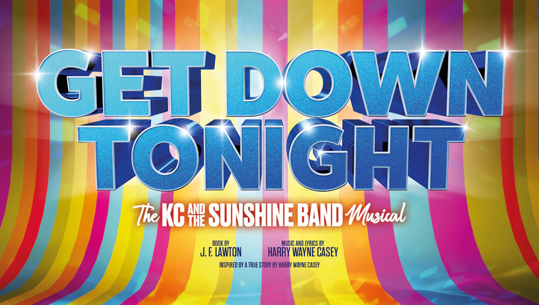 Get Down Tonight: The KC And The Sunshine Band Musical poster with colorful stripes