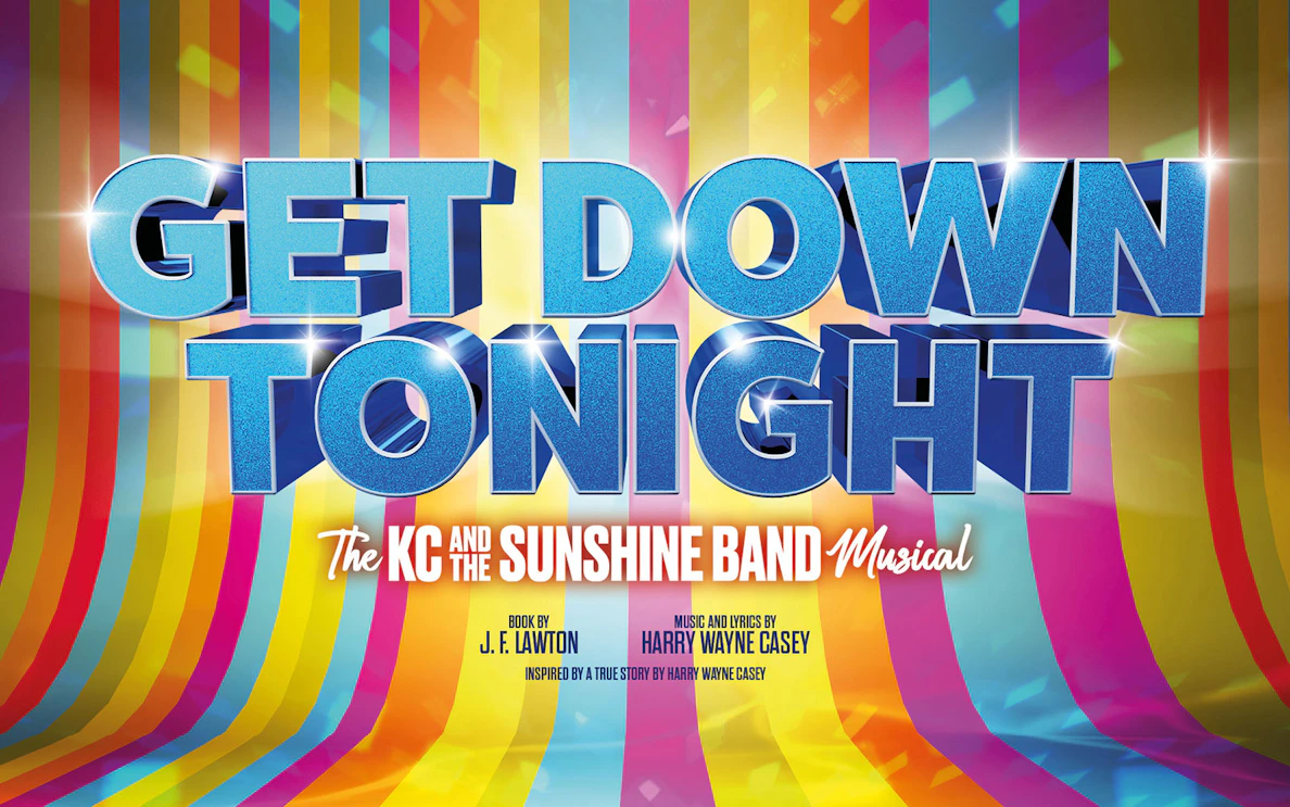 Get Down Tonight: The KC And The Sunshine Band Musical poster with colorful stripes