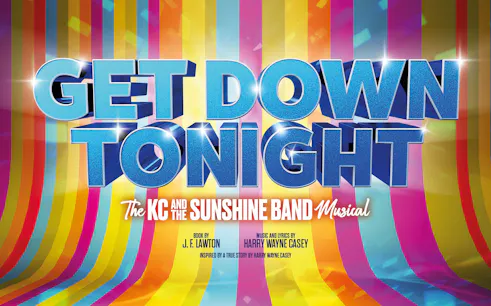 Get Down Tonight: The KC And The Sunshine Band Musical poster with colorful stripes