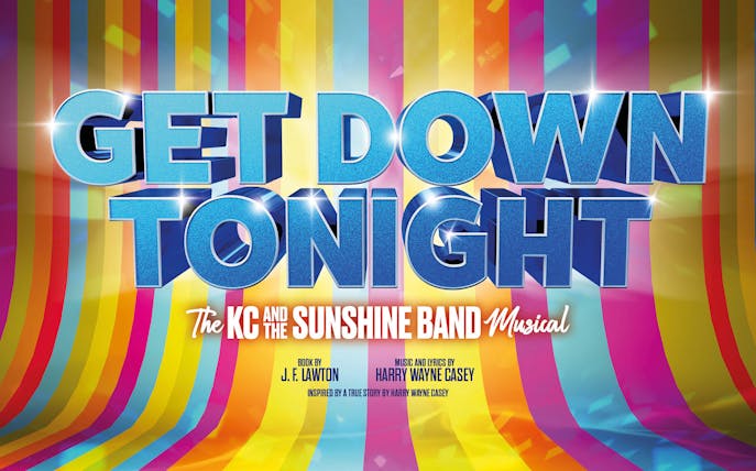 Get Down Tonight: The KC And The Sunshine Band Musical poster with colorful stripes
