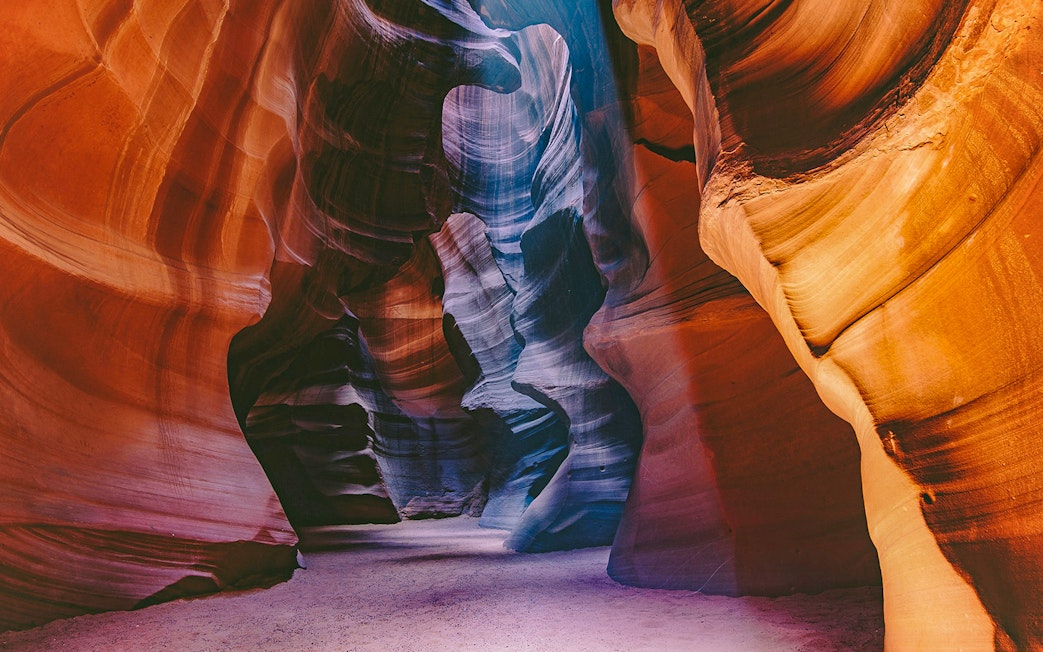 Upper Antelope Canyon's swirling sandstone formations in Arizona.