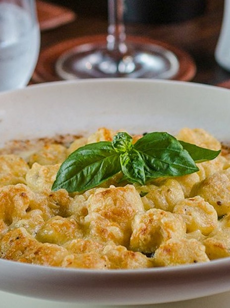 Gnocchi dish served at Aljibe Tango Show in Buenos Aires.