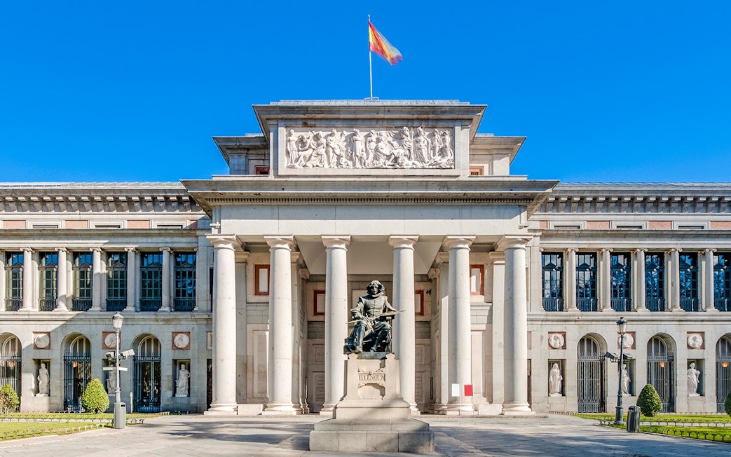 Statue of Velázquez in front of Prado Museum, Madrid.