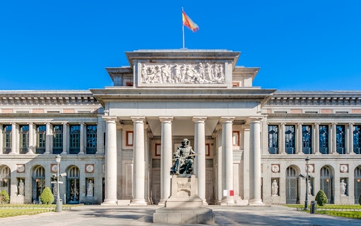Statue of Velázquez in front of Prado Museum, Madrid.