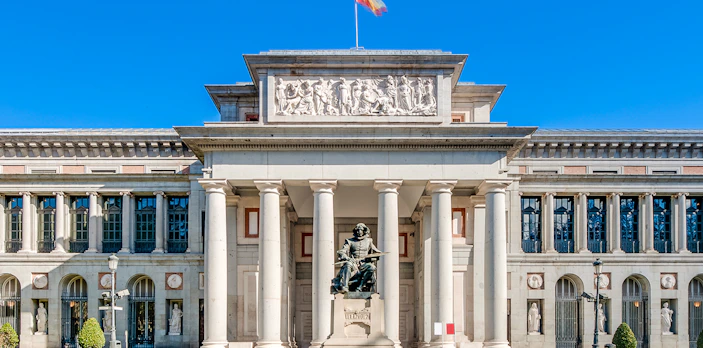 Statue of Velázquez in front of Prado Museum, Madrid.